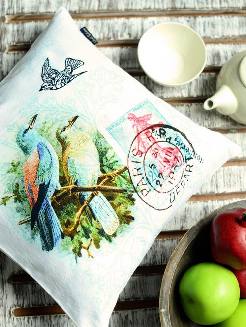 vintage paris bird print cushion - 22990 - Very Small Image - 1