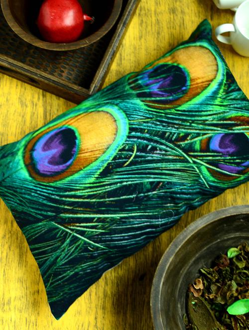 enlarged peacock print cushion cover - 23004 - Very Small Image - 1