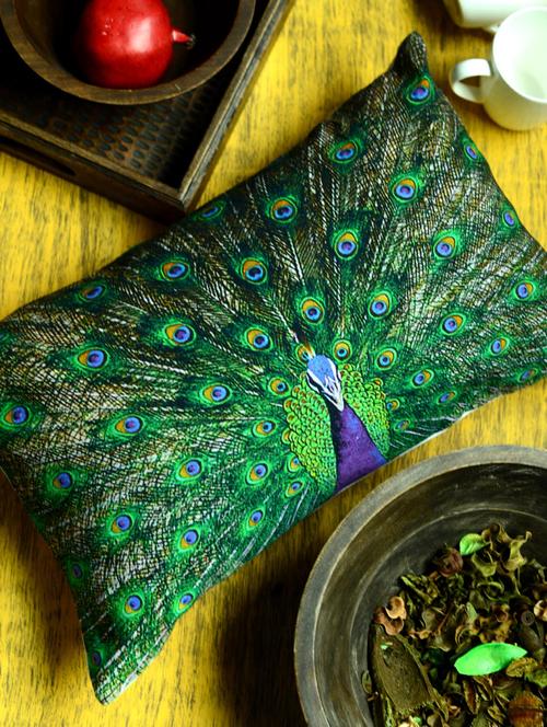 vibrant peacock cushion - 23008 - Very Small Image - 1