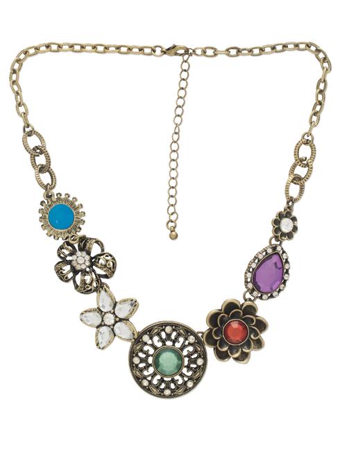 antique & multicoloured necklace - 24014 - Very Small Image - 1
