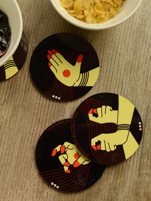 hastamudra coasters -set of 4 - 24278 - Very Small Image - 1