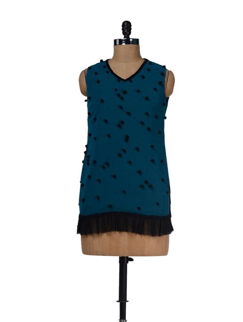 blue printed cotton top - 26756 - Very Small Image - 1