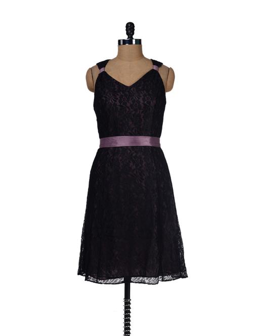 black net floral dress - 26774 - Very Small Image - 1