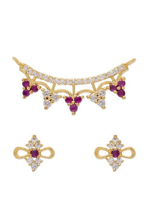 designer gold pendant set - 28320 - Very Small Image - 1