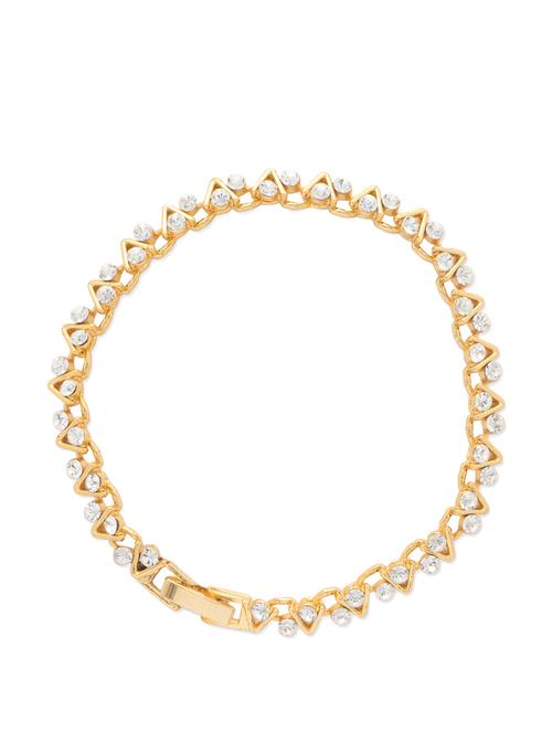 triangular gold & crystal bracelet - 28330 - Very Small Image - 1