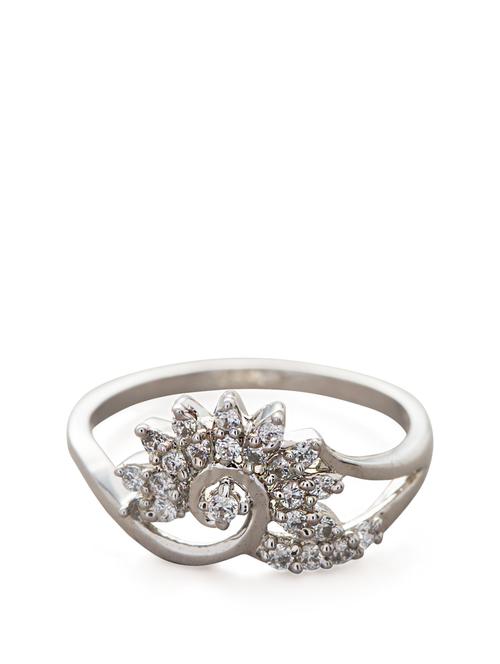 sparkling silver floral ring - 28394 - Very Small Image - 1