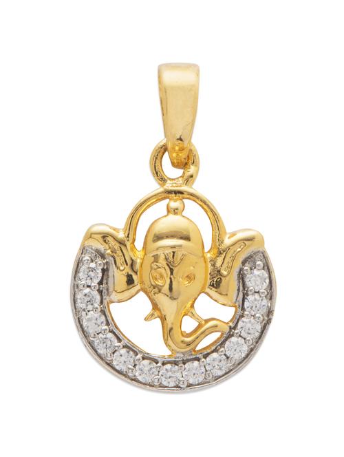 classy gold ganesha pendant - 28452 - Very Small Image - 1