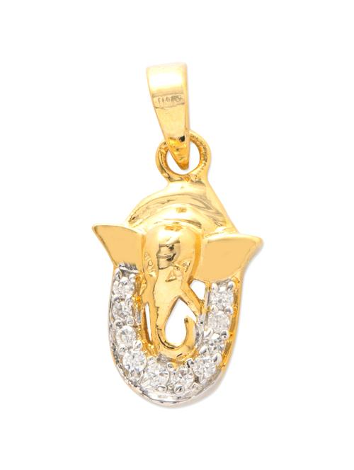 embellished gold ganesha pendant - 28456 - Very Small Image - 1