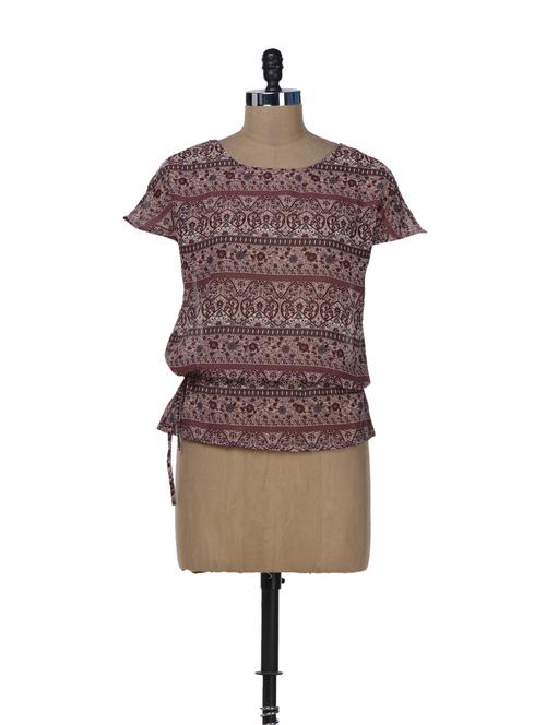 floral print chiffon top - 29018 - Very Small Image - 1