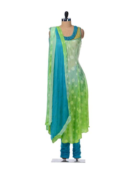lime green & blue designer suit - 29258 - Very Small Image - 1
