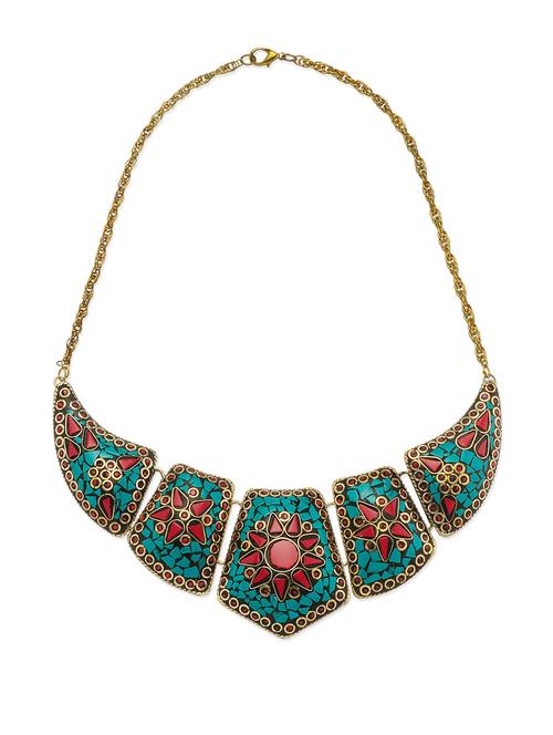 indian print neckpiece - 31488 - Very Small Image - 1