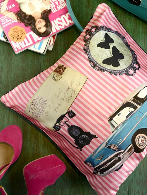 vintage print cushion cover - 31809 - Very Small Image - 1