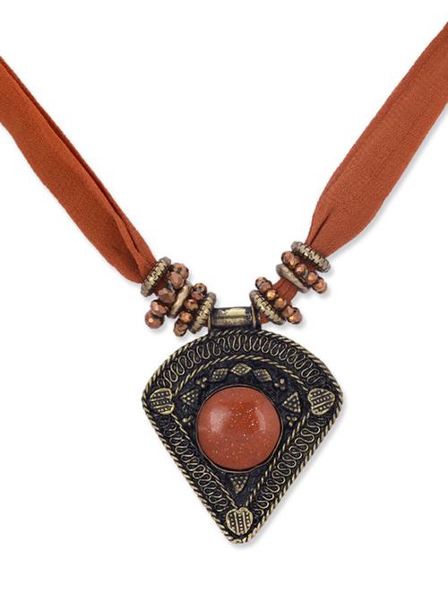orange fabric neckpiece - 32759 - Very Small Image - 1