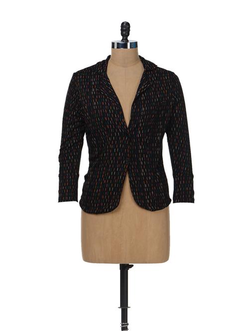 black jacket with multi hued drizzle print - 34741 - Very Small Image - 1