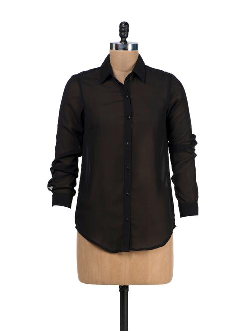 black georgette top - 37127 - Very Small Image - 1