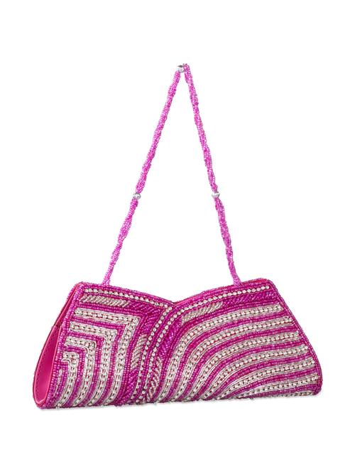 dark pink studded clutch with chain - 37451 - Very Small Image - 1