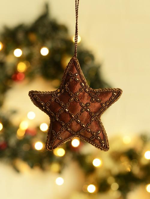 festive fabric star decorative- red - 41835 - Very Small Image - 1