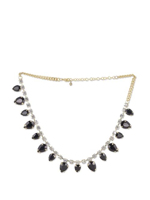 stylish black stone and crystal neckpiece - 42064 - Very Small Image - 1