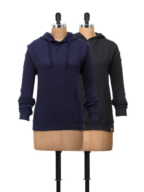 basic sweatshirts in combo of black and royal blue - 43891 - Very Small Image - 1