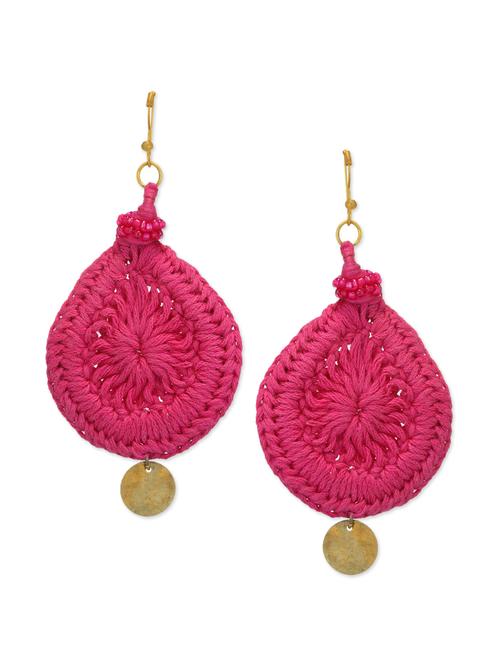 fuchsia drop earrings - 44528 - Very Small Image - 1