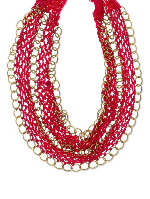 artistic pink and gold choker - 44605 - Very Small Image - 1