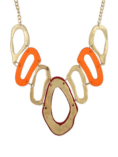 abstract orange and red neckpiece - 46132 - Very Small Image - 1