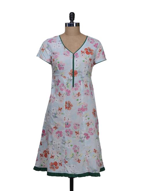 anarkali style printed kurta - 48679 - Very Small Image - 1