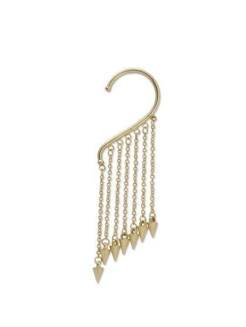 spiked single ear golden cuff earrings - 48732 - Very Small Image - 1
