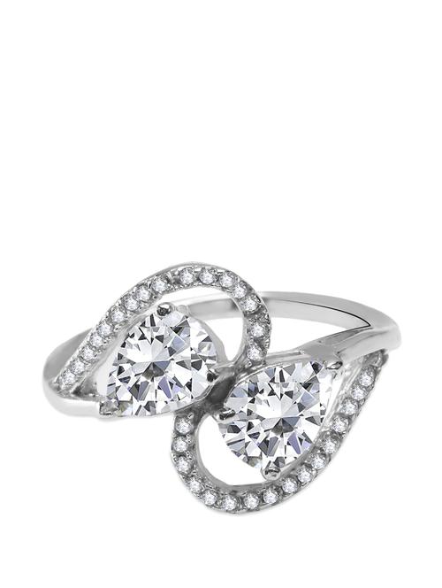 classic drop diamonte ring - 49019 - Very Small Image - 1
