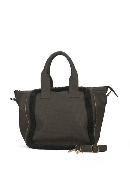 fur accented grey shoulder bag - 49872 - Very Small Image - 1