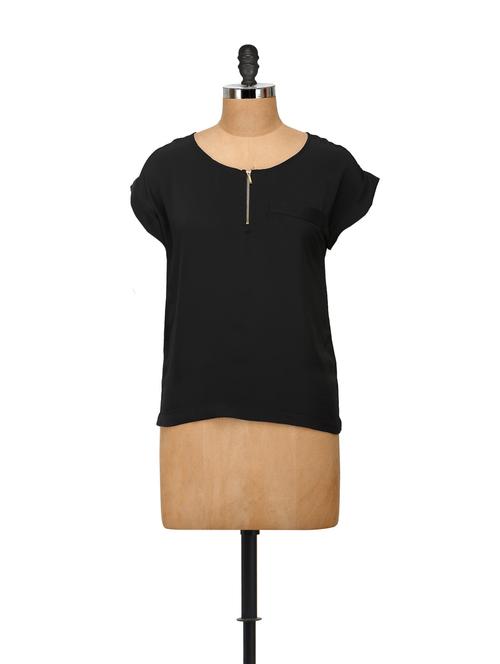 chic black zipper top - 55356 - Very Small Image - 1