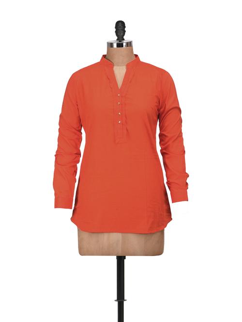 zesty orange full sleeves top - 55424 - Very Small Image - 1