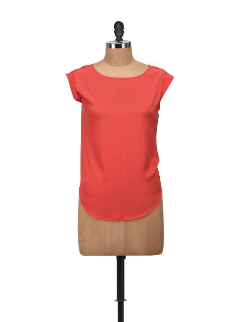 elegant orange casual top - 55437 - Very Small Image - 1