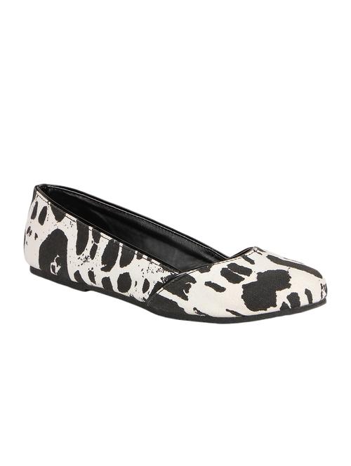 black & white splatter print ballet flats - 58171 - Very Small Image - 1