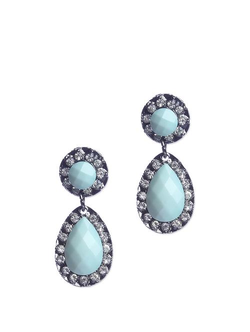 Turquoise High on Fashion Earrings - 58730 - Very Small Image - 1