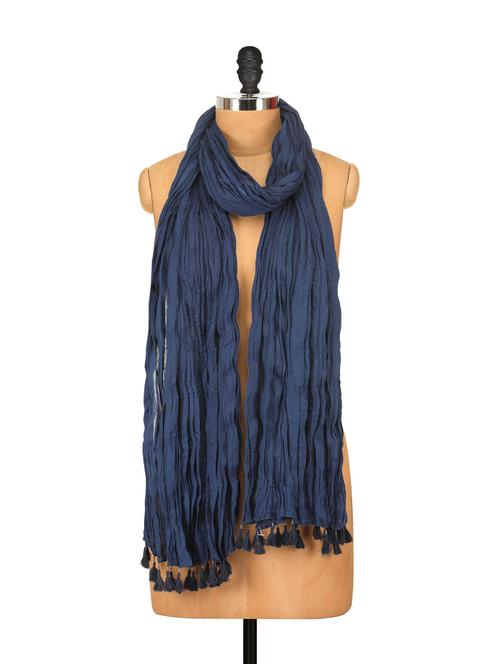 indigo ladies cotton dupatta - 61445 - Very Small Image - 1