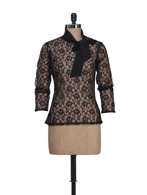 chic black lace top - 61603 - Very Small Image - 1