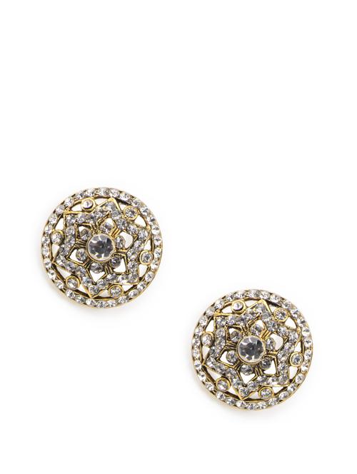 temple dancer round stud earrings - 6165 - Very Small Image - 1