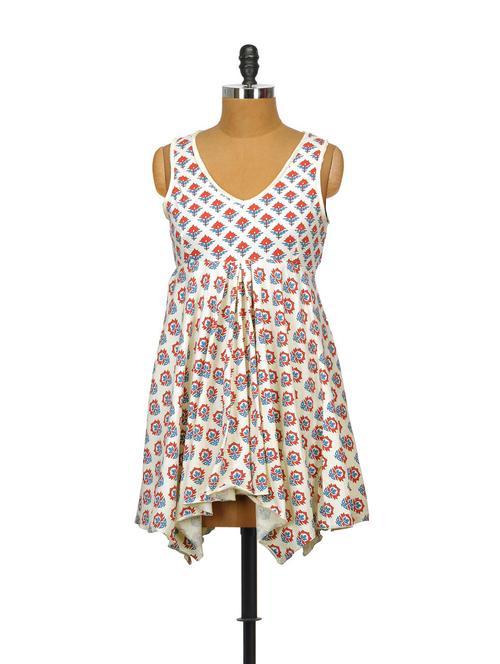 ethnic print flared short dress - 63599 - Very Small Image - 1
