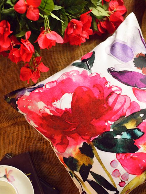 flower print cushion cover - 64262 - Very Small Image - 1