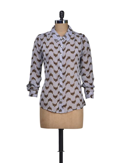 bird print grey shirt - 64827 - Very Small Image - 1