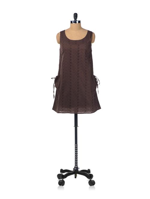 cotton tunic in brown - 6844 - Very Small Image - 1
