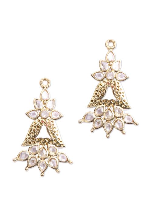 kundan work bell shape earrings - 70259 - Very Small Image - 1