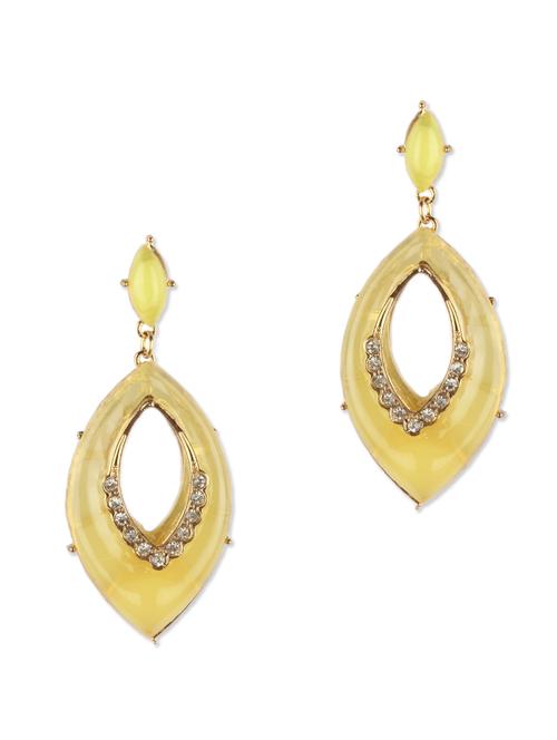 stone embellished butterscotch earrings - 71496 - Very Small Image - 1