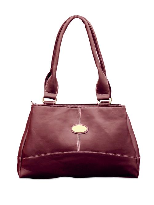 Mroon faux leather Handbag - 71599 - Very Small Image - 1
