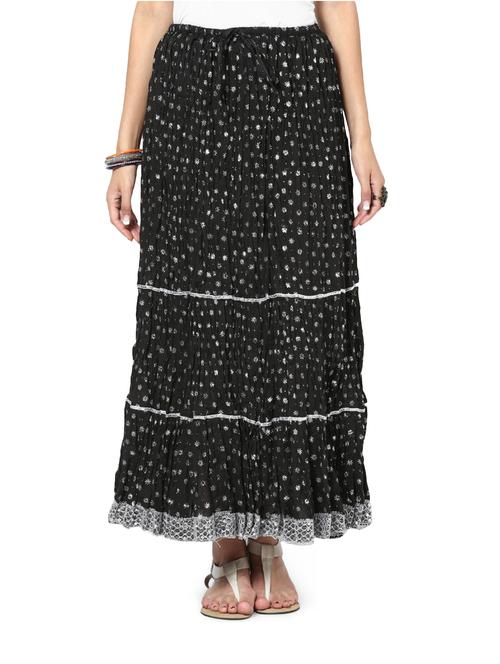 ethnic skirt in crushed black - 72281 - Very Small Image - 1