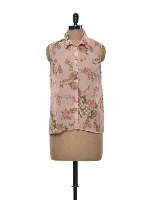 pink floral top - 73648 - Very Small Image - 1