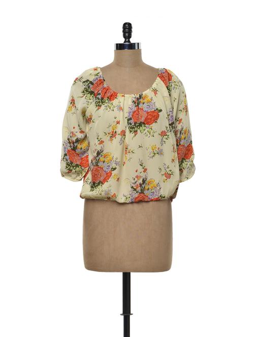 yellow elastic-neck top - 73658 - Very Small Image - 1