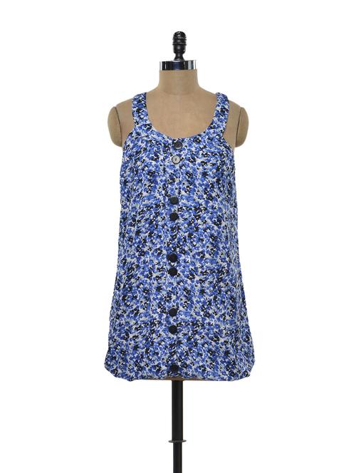 blue printed sleeveless dress - 73664 - Very Small Image - 1