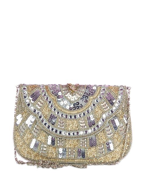 hand embroidered silver clutch - 74189 - Very Small Image - 1